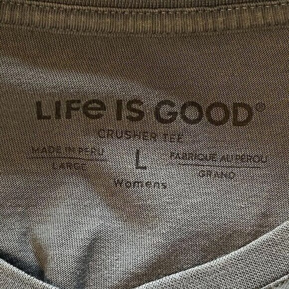 Life Is Good V-Neck Crusher Tee Sports Love 365 Long Sleeve T-Shirt Large - Picture 3 of 3